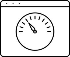 Website Speed Test Icon In Line Art. vector