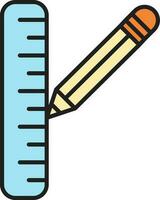 Ruler And Pencil Colorful Icon In Flat Style. vector