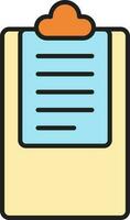 Paper Clipboard Icon In Blue And Orange Color. vector