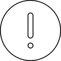 Exclamation Mark Circle Icon In Line Art. vector