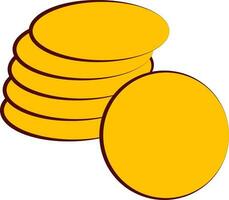 Stack Of Gold Coin Icon In Flat Style. vector