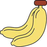 Isolated Banana Icon In Yellow Color. vector