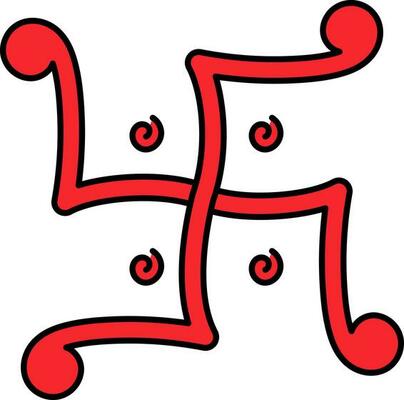 Illustration Of Swastik Red Indian spiritual symbol Or Icon.