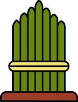 Green And Yellow Barley Grass Icon In Flat Style. vector