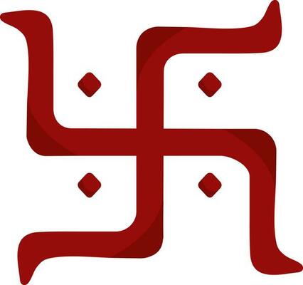 Illustration Of Swastik Red Indian spiritual symbol Or Icon.
