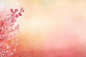 light pink background paper texture tiny petal flower painting in watercolor style. photo