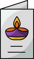 aislado diwali saludo tarjeta icono en plano estilo. vector