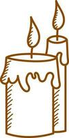 Illustration Of Two Diffrent Style Burning Candle Icon. vector