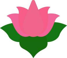 Isolated Pink Lotus Flower Icon In Flat Style. vector