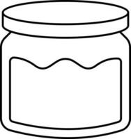 Isolated Molasses Jar Icon In Line Art. vector