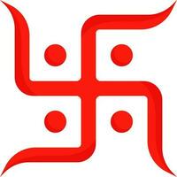 Illustration Of Red Swastika Symbol Or Icon In Flat Style. vector