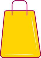 Pink And Yellow Color Diwali Shopping Bag Icon In Flat Style. vector