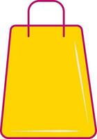 Pink And Yellow Color Diwali Shopping Bag Icon In Flat Style. vector