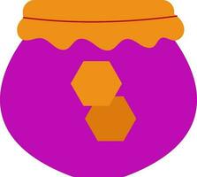 Isolated Honey Jar Icon In Flat Style. vector