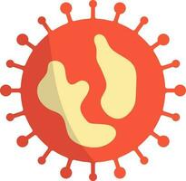 Yellow And Red Virus Icon In Flat Style. vector