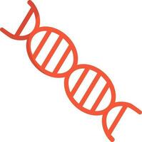 Red DNA Structure Icon On White Background. vector