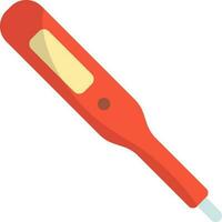 Isolated Digital Thermometer Flat Icon In Red And Yellow Color. vector