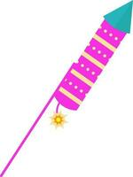 Sparkling Firecracker Rocket Pink And Yellow Icon. vector