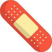 Red And Yellow Bandage Strip Flat Icon. vector