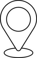 Location Point Icon In Black Stroke. vector