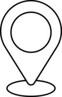 Location Point Icon In Black Stroke. vector