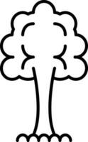 Black Linear Style Tree Icon Or Symbol. vector