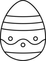 Easter Egg Icon In Black Thin Line Art. vector