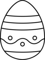 Easter Egg Icon In Black Thin Line Art. vector