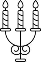 ardiente candelabro icono en negro ataque. vector