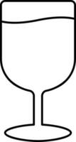 Cocktail Drink Glass Icon In Black Line Art. vector