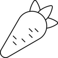 Black Outline Carrot Or Radish Icon. vector