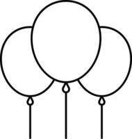 Balloons Bunch Line Art Icon. vector