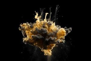 Paint drop. Ink water. Explosion smoke. photo