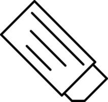 Black Line Art Illustration Of Eraser Icon. vector