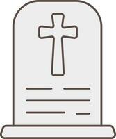 Isolated Tombstone Icon In Gray Color. vector