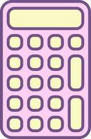 Calculator Icon In Purple And Yellow Color. vector