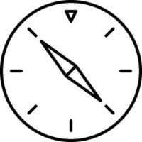 Isolated Compass Icon In Black Line Art. vector