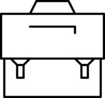 Illustration Of Briefcase Icon In Black Outline. vector