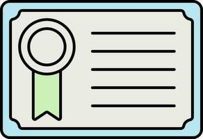 Colorful Certificate Icon In Flat Style. vector