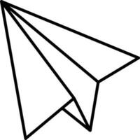 Paper Plane Icon In Black Outline. vector