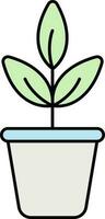 Green And Gray Illustration Of Leaf Plant Flat Icon. vector