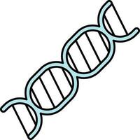 Flat Style Dna Structure Blue And Black Color. vector