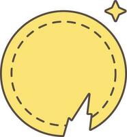 Broken Coin Flat Icon In Yellow Color. vector