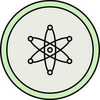 Atomic Structure Circle Icon In Green And Gray Color. vector
