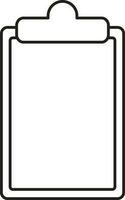 Isolated Clipboard Black Outline Icon. vector