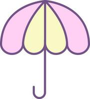 Isolated Umbrella Icon In Purple And Yellow Color. vector