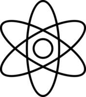 Black Atomic Structure Linear Icon. vector