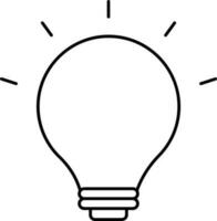 Burning Light Bulb Icon In Black Outline. vector