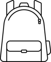 Isolated Backpack Icon In Thin Line Art. vector