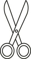 Black Outline Illustration Of Scissor Icon. vector